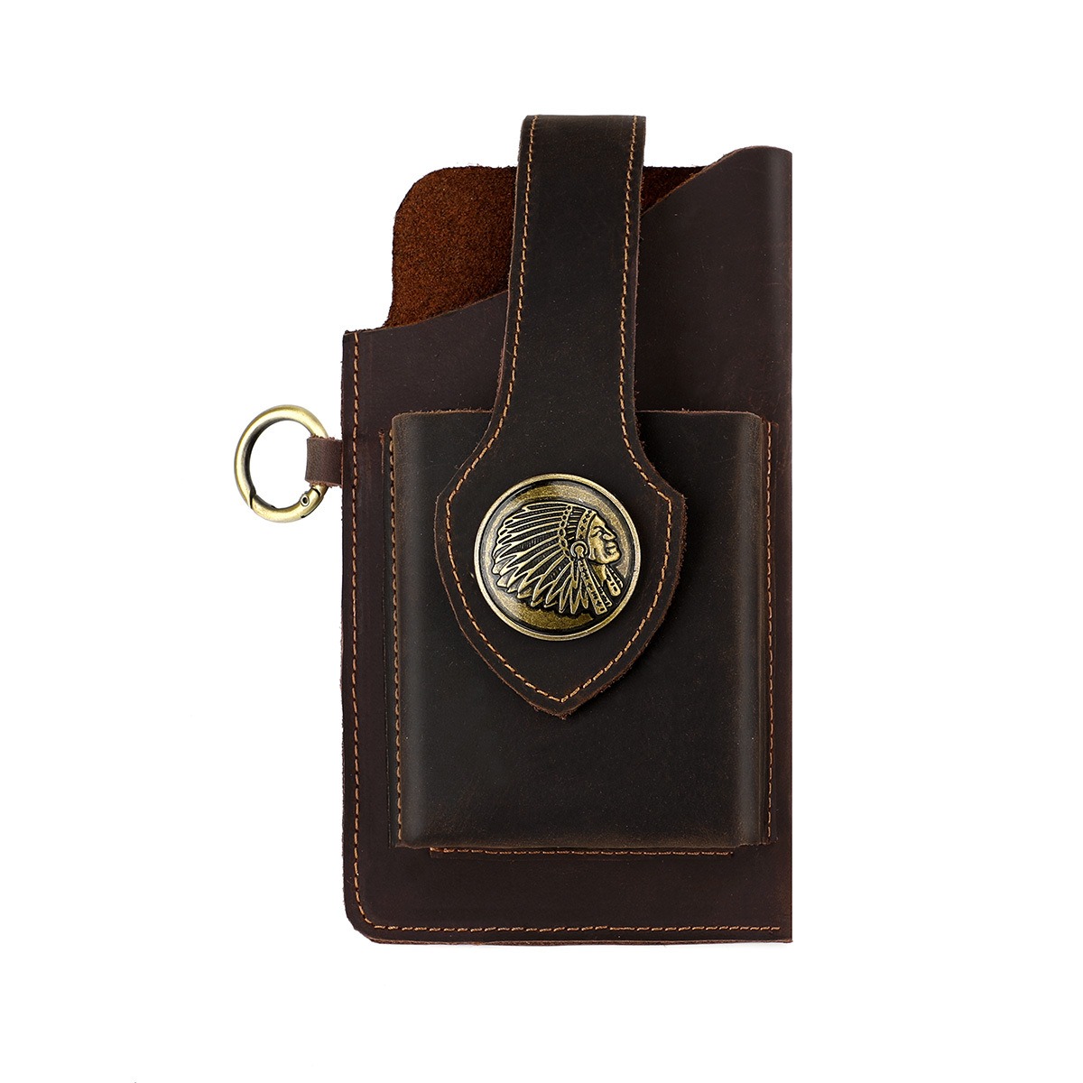 Edc Car Carry - Men Leather Belt Loop Phone Pouch,Waist