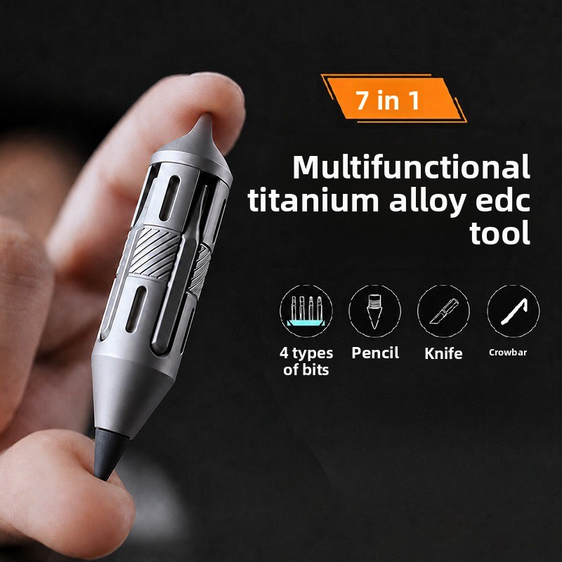 Titanium Pry Bar - 7 in 1 Titanium EDC Multi