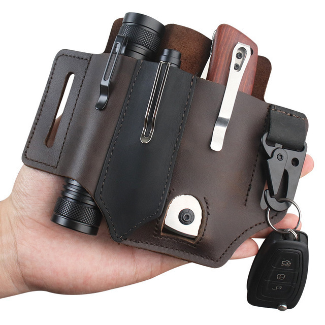 Leather EDC Tool Pouch Outdoor - Edc Carry Fanny Pack review and price