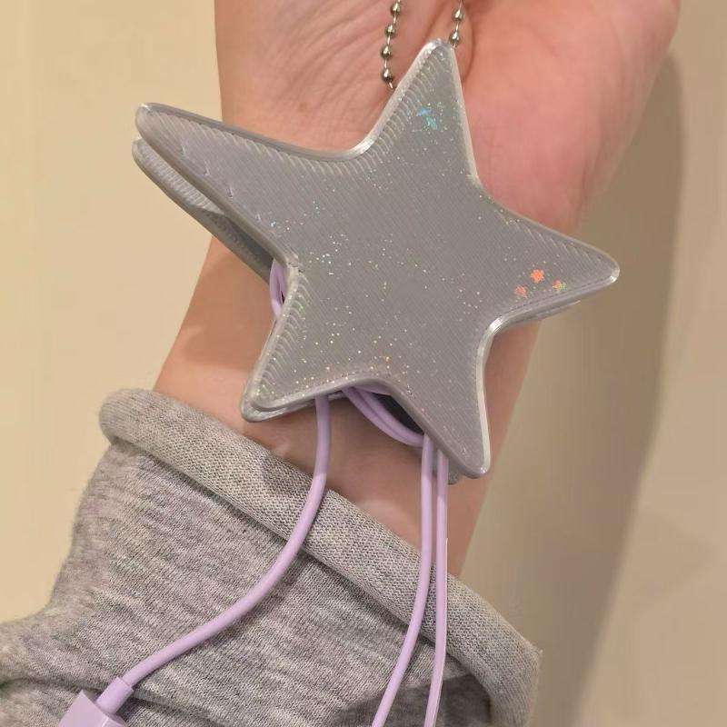 Y2K Star Shaped Earphone Cable - Cable Winder Keychain review and price