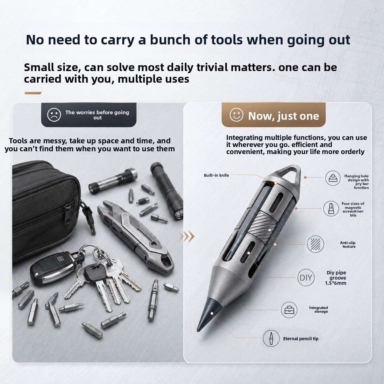 7 in 1 Titanium EDC Multi Tool - Titanium Pry Bar review and price